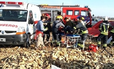 Huinca: sufrió heridas al quedar atrapado en una cosechadora