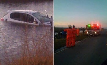 Accidente de tránsito en la ruta 3: Pierde el control y cae a la banquina
