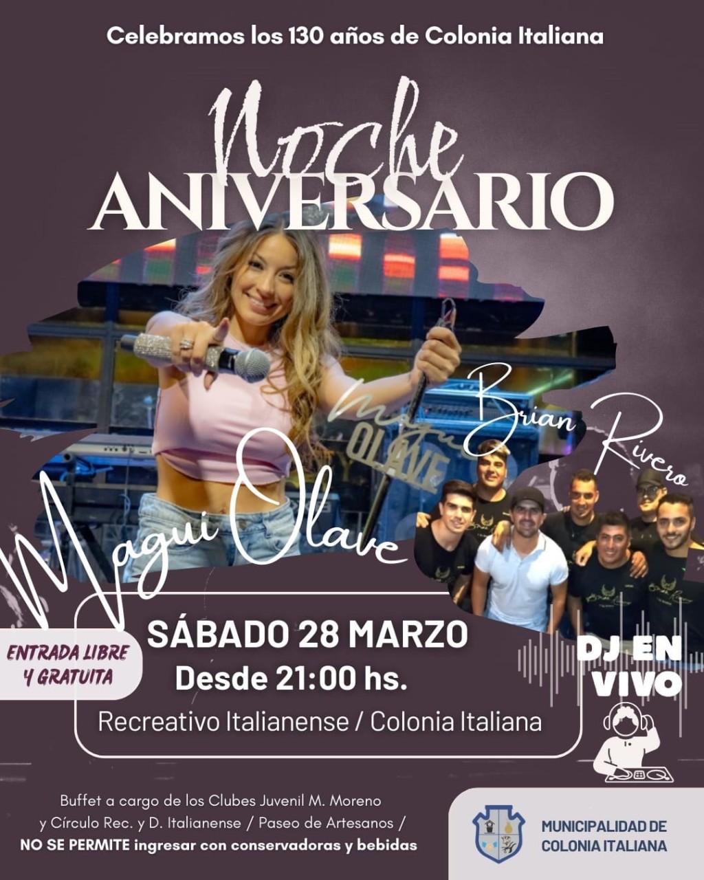 Celebramos los 130 a&ntilde;os de colonia Italiana.