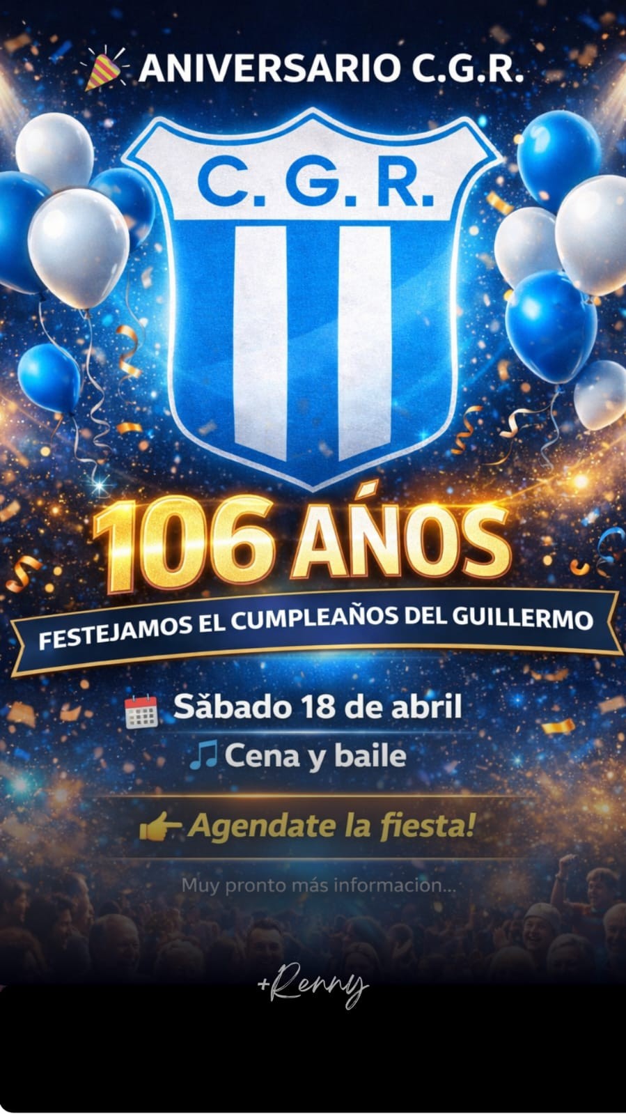 106 A&ntilde;os del club Guillermo Renny de Wenceslao Escalante