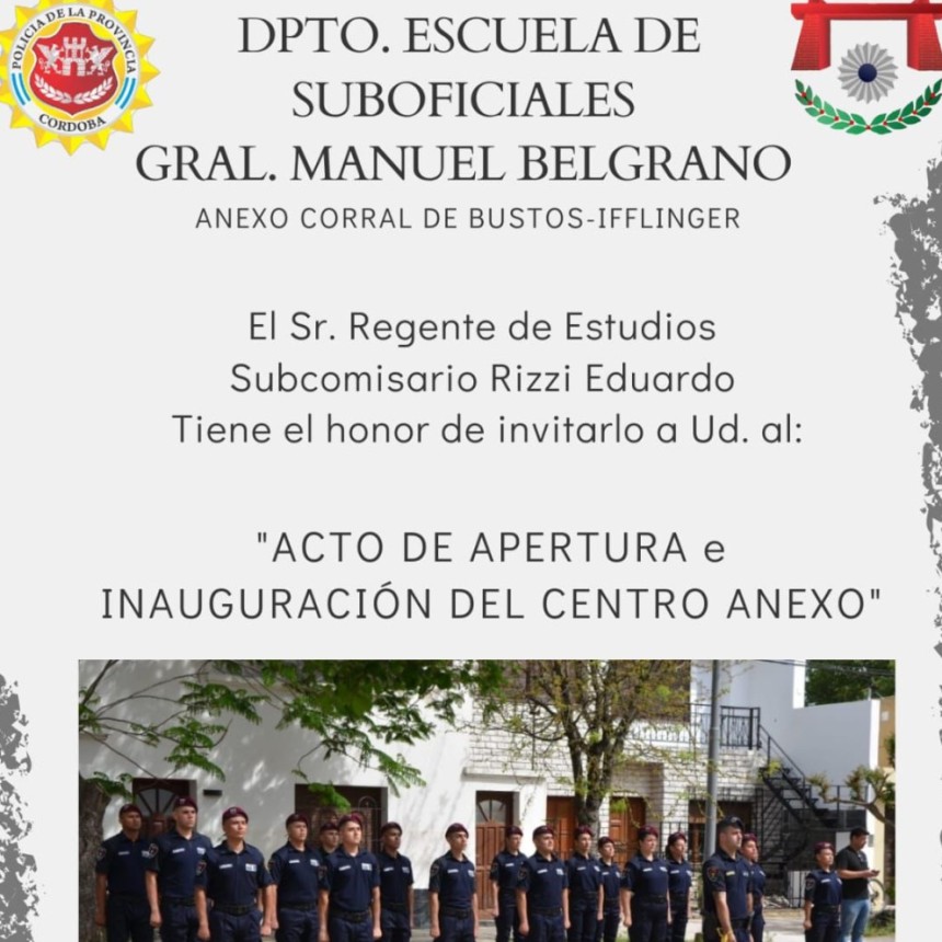 DPTO. ESCUELA DE SUBOFICIALES GRAL. MANUEL BELGRANO INSCRIPCIONES ABIERTAS 