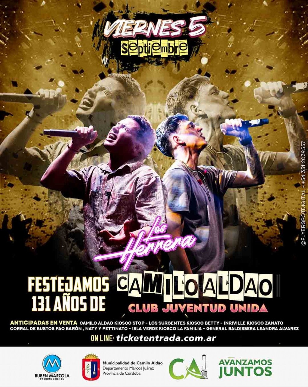 VIERNES 05 DE SEPTIEMBRE, CAMILO ALDAO FESTEJA SUS 131 AÑOS.