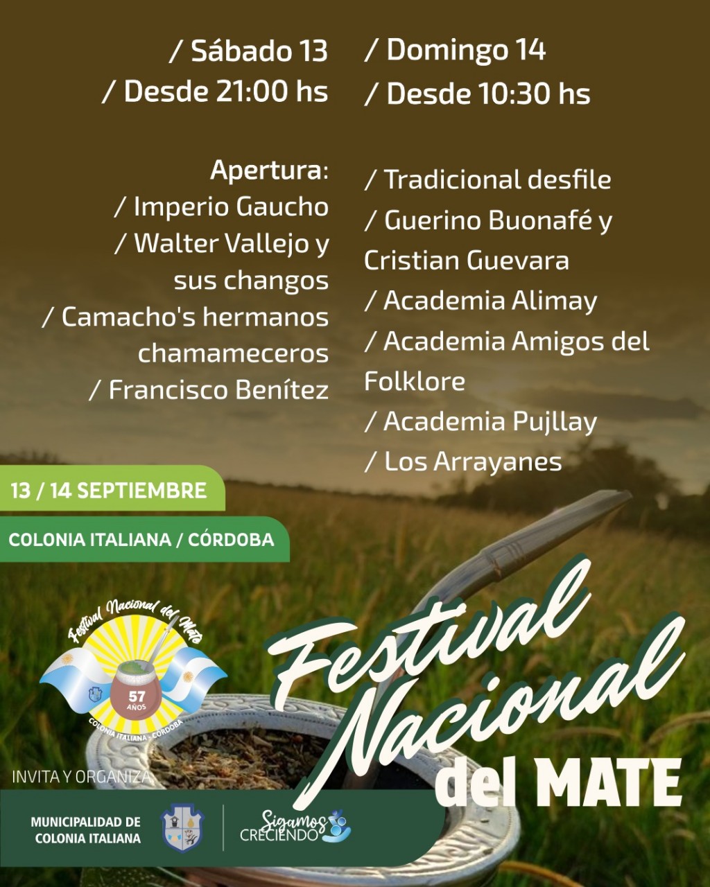 FIESTA NACIONAL DEL MATE EN COLONIA ITALIANA, CÓRDOBA